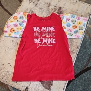 💖 Custom Restyled Girls XL 14-16 Valentine Candy Hearts Puff ​Sleeve Top EUC